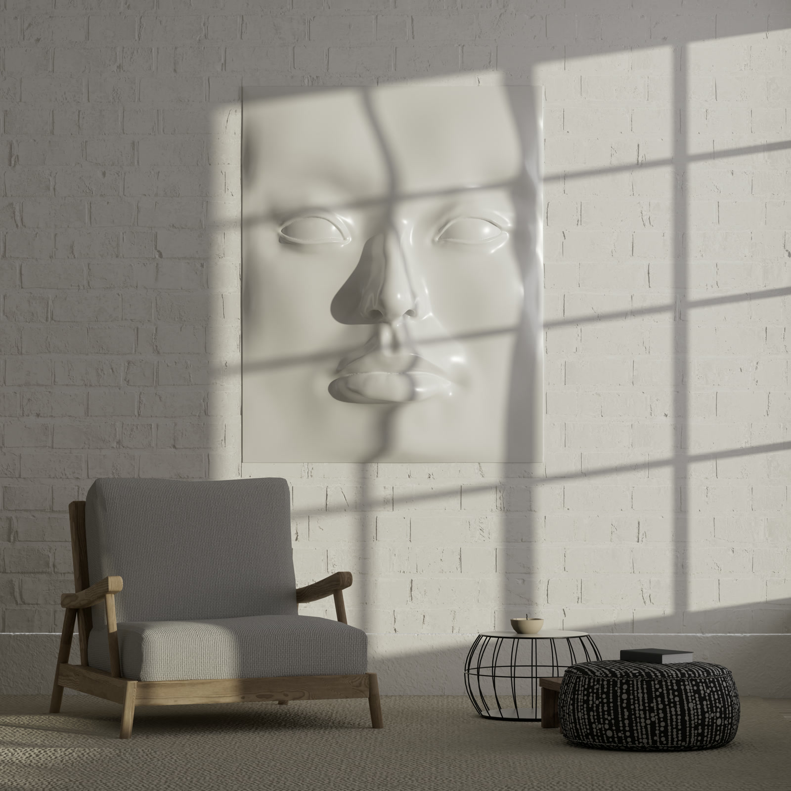 Twarz 2 — relief 3D w świetle dziennym